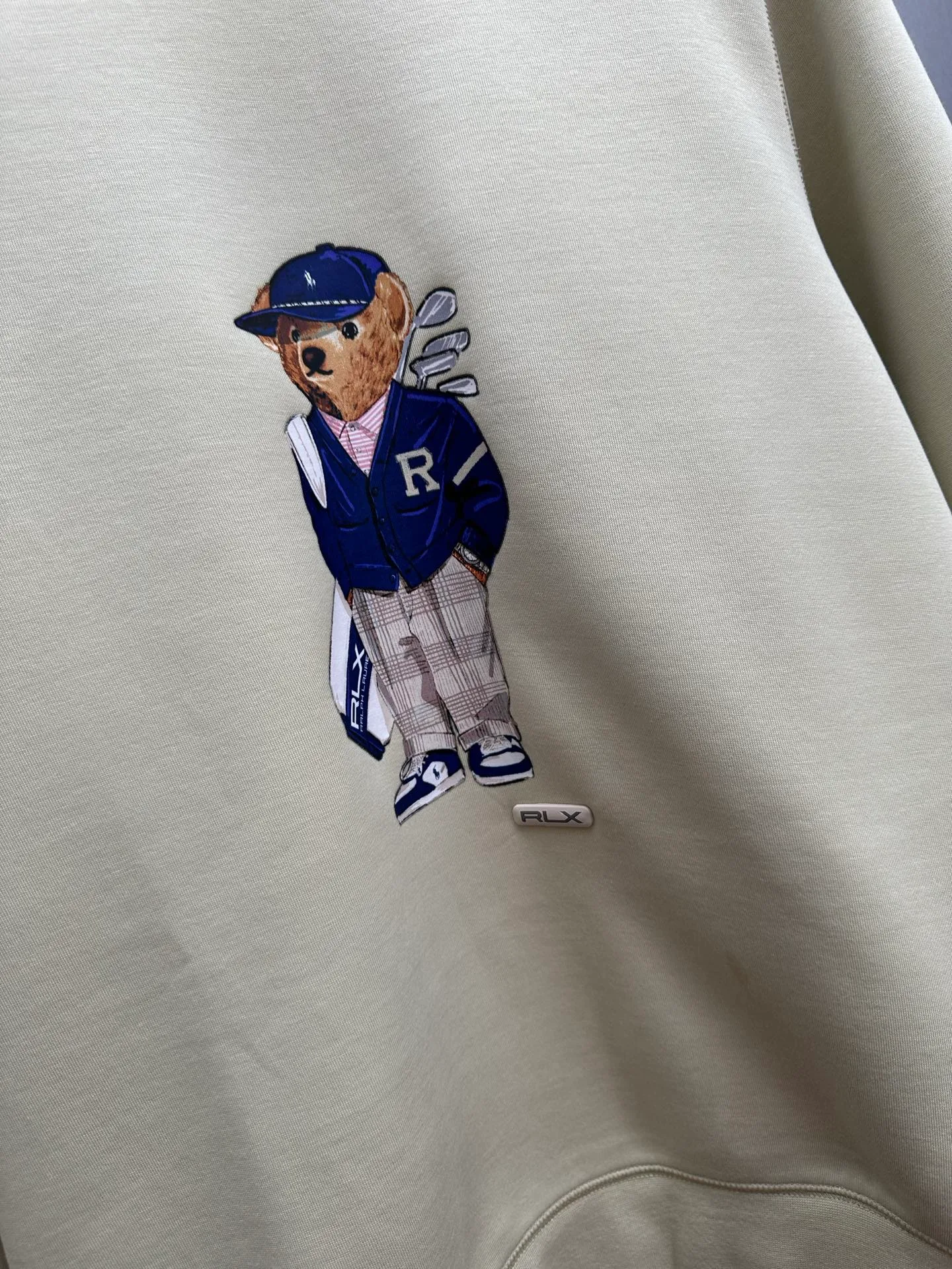 P340 Ralph Lauren/Polo 25ss new Bear pattern double-sided knitted moisture-wicking round neck long-sleeved sweatshirt with bear embroidery on the chest, men's high version size: S M L XL